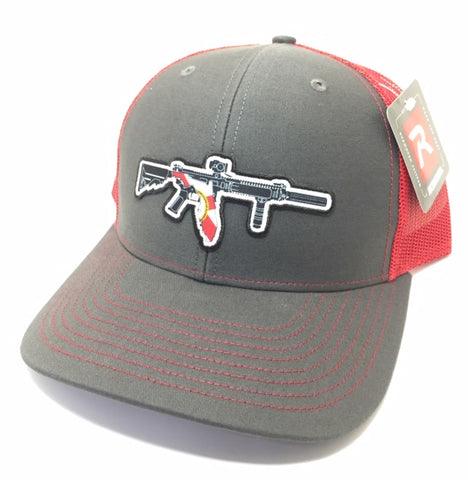 FL AR Trucker Hat (Charcoal/Red)