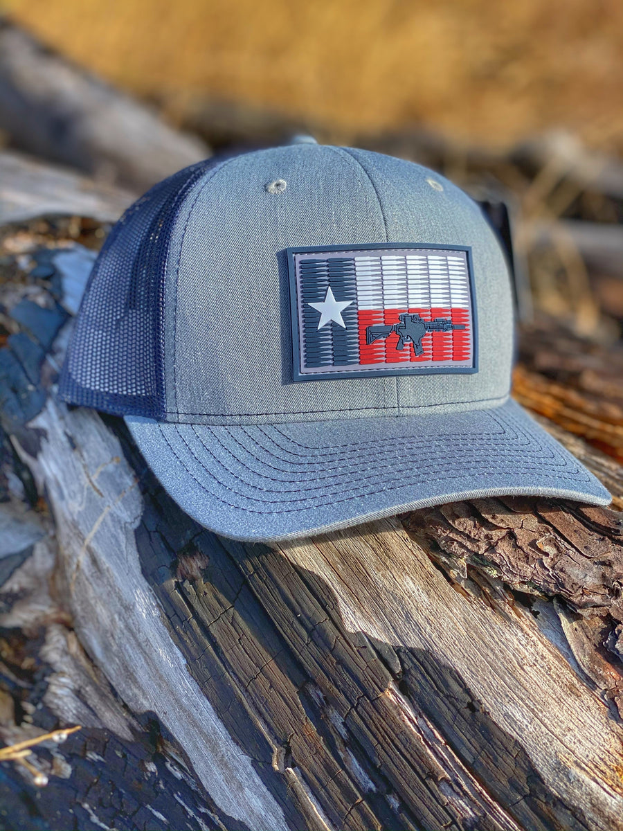 トップス PATCH / HEATHER GRAY TX 5.56 Flag PVC Patch Hat Heather Grey/Navy – Fish & Clips