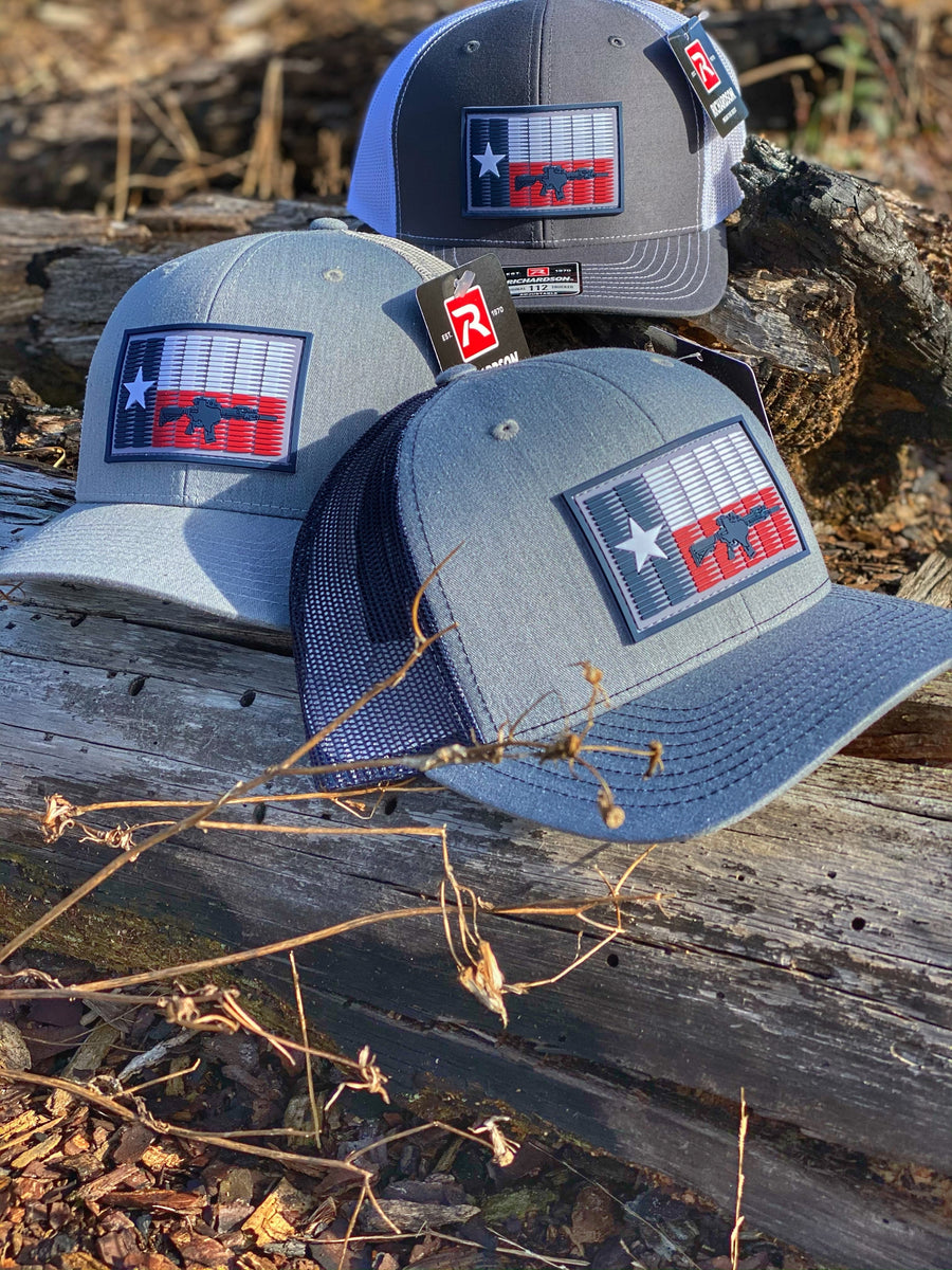 TX 5.56 Flag PVC Patch Hat Heather Grey/Navy – Fish & Clips