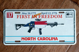 NC AR First In Freedom License Plate