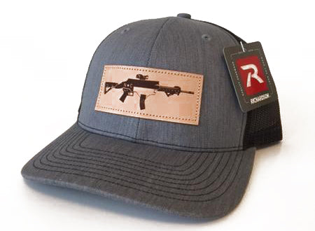 NC AR Leather Patch Hat Heather Grey Fish Clips