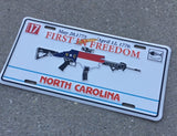 NC AR First In Freedom License Plate