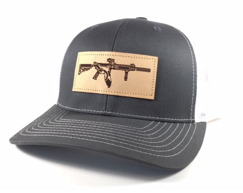 FL AR Leather Patch Hat (Charcoal/White)