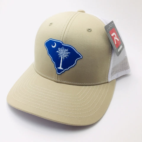 SC Palmetto Gun Tree Trucker (Khaki/ White)