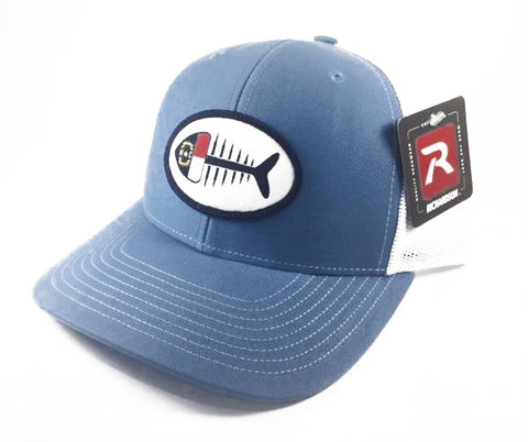 NC Fish Patch Trucker Hat (Carolina Blue)