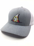 FL Redfish Tail Fin Hat (Heather Grey/white)