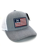 Merica 5.56 Flag Hat Heather Grey/White