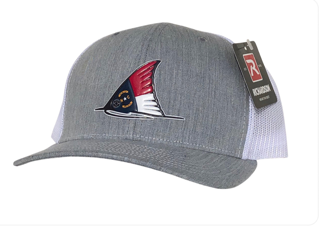 NC Redfish Tail Fin Hat (Heather Grey/white) – Fish & Clips
