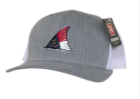 NC Redfish Tail Fin Hat (Heather Grey/white)