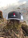 NC Redfish Tail Fin Hat (Charcoal/White)