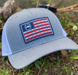 Merica 5.56 Flag Hat Heather Grey/White