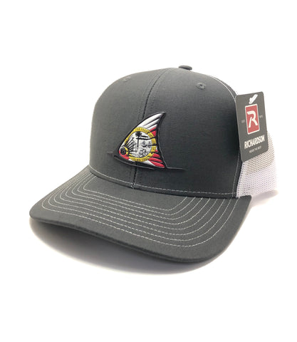 FL Redfish Tail Fin Hat (Charcoal/White)