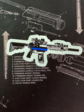 TX AR Blue Line Sticker