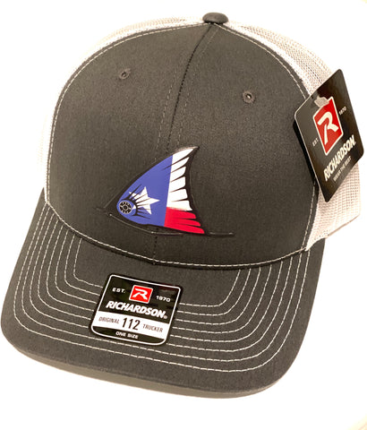 TX Redfish Tail Fin Hat (Charcoal/white)