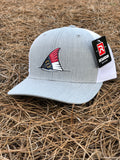NC Redfish Tail Fin Hat (Heather Grey/white)