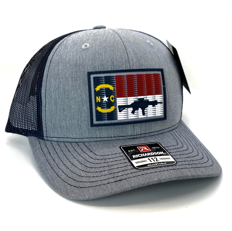 NC 5.56 Flag Hat Heather Grey/Navy