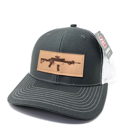 NC AR Leather Patch Hat (Charcoal/White)