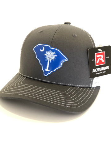 SC Palmetto Gun Tree Trucker (Charcoal Grey/ White)